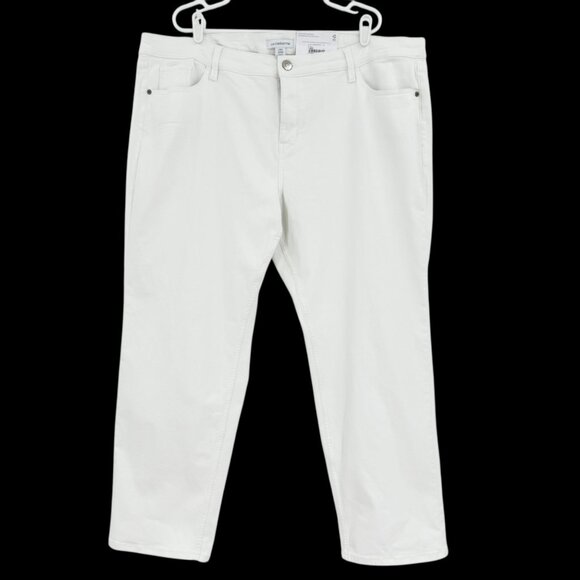 Liz Claiborne Womens Lana High-Rise Straight Leg White Denim Jeans Plus Size 22W - Picture 1 of 12